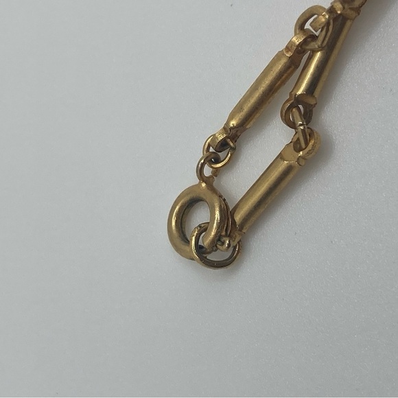 Vtg Orange Swirl Murano Glass Bead Gold Tone Chain Necklace 24” - Picture 5 of 6